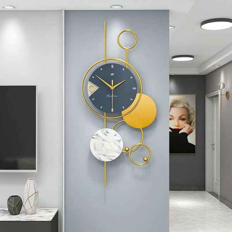 Nordic Luxury Wall Clock | Modern Iron Art Silent Design