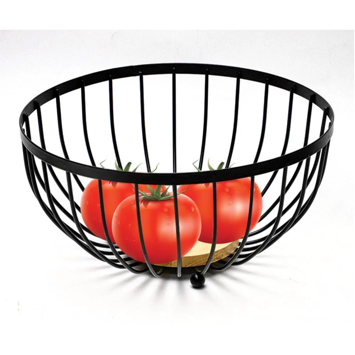Nordic Minimalist Elegant Heavy Round Metal Fruit Basket kitchen and dinning Kitchen Counter & Beverage Station Organizers