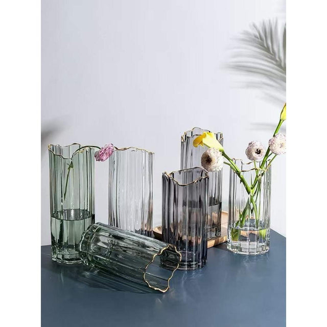 Nordic Modern Creative Dark Glass Vase 28cm Elegant Decorative Vase