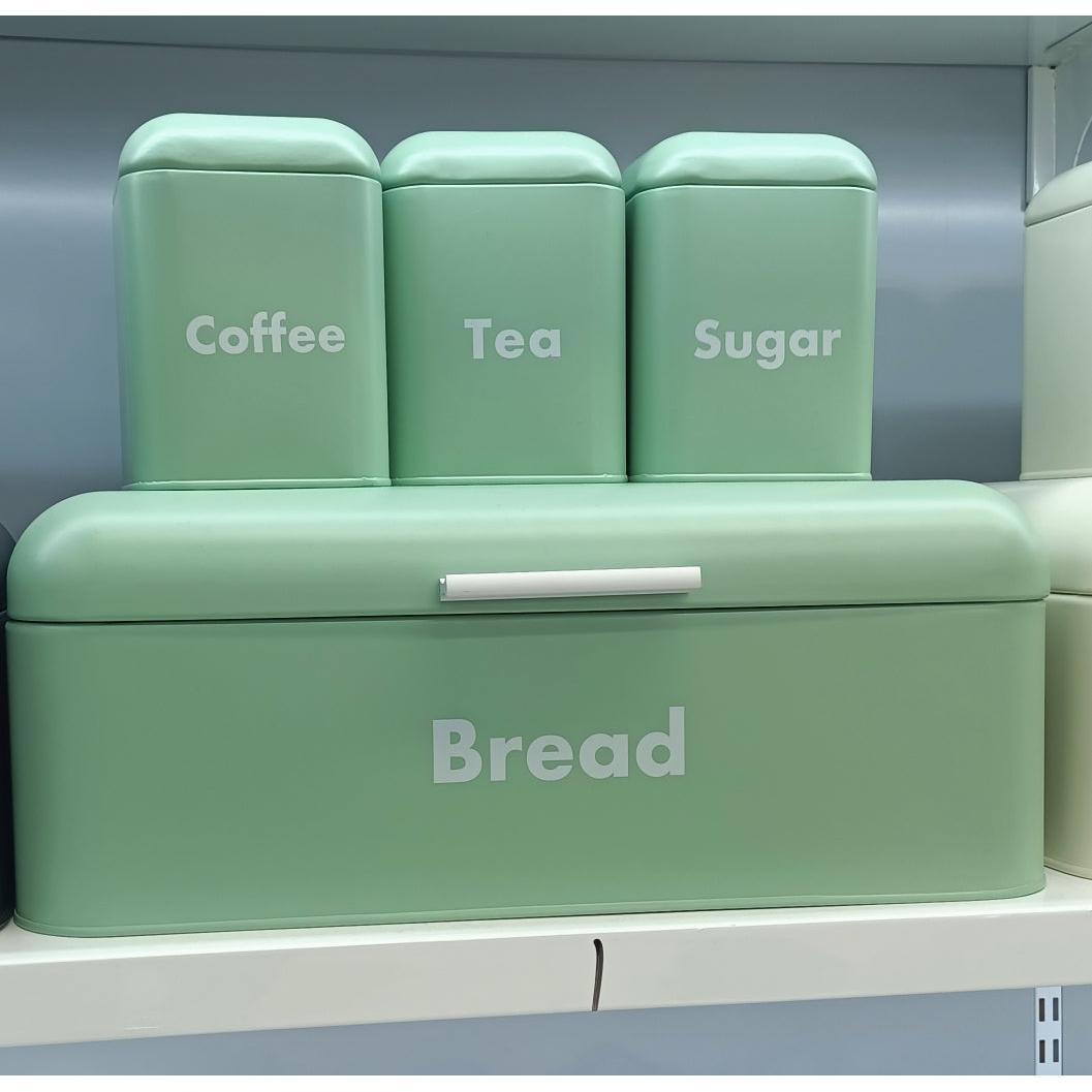 Nordic Style Bread Bin with 3 Canister Set for Multipurpose Kitchen Storage – Large Capacity