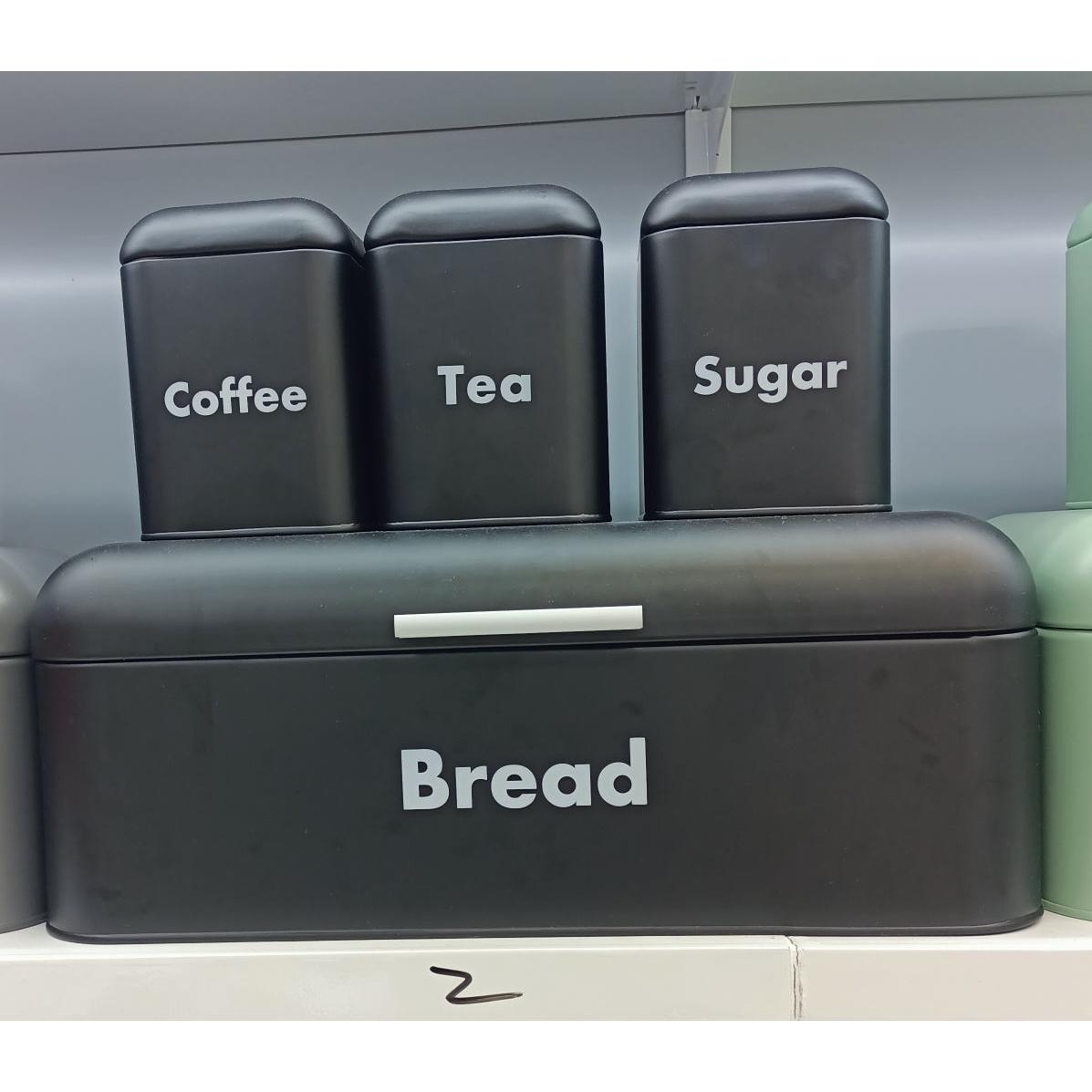 Nordic Style Bread Bin with 3 Canister Set for Multipurpose Kitchen Storage – Large Capacity