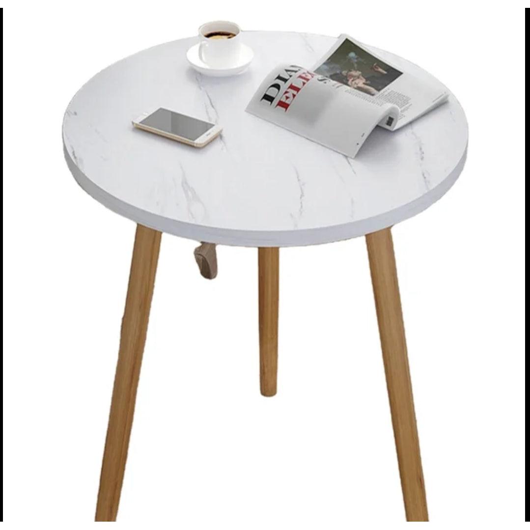 Nordic Style Round Coffee Table Minimalist Black & White Side Table, Big Size 50x52cm
