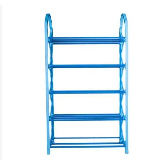 Nunix 5 Tier Plastic Stainless Steel Shoe Rack | MultiColor Options | Bedrooms Entryways Hallways Closets