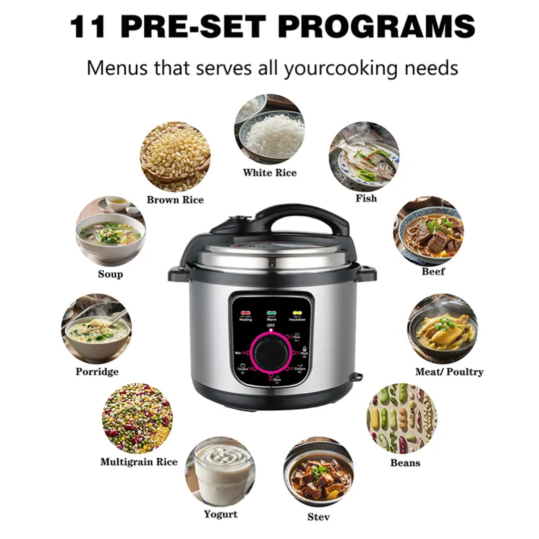 Nunix Multifunction Pressure Cooker PC02K 5L 800W for Fast and Convenient Cooking