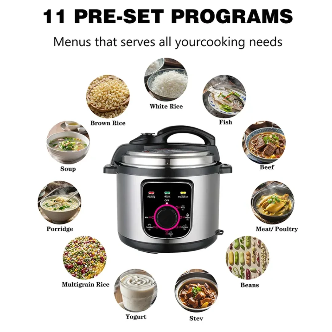 Nunix Multifunction Pressure Cooker PC02K 5L 800W for Fast and Convenient Cooking Kitchen Appliances