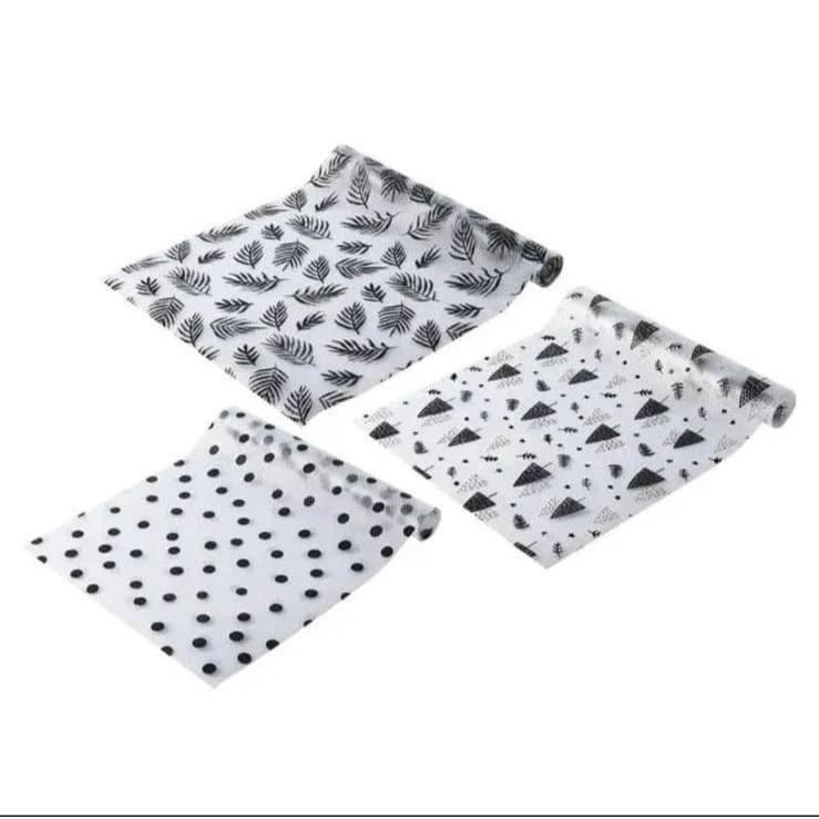 Oil Proof Cabinet Drawer Liners | 45x120cm | 3 Stylish Prints | Easy-to-Clean Shelf Protector Kitchen Linen Kitchen Cabinets