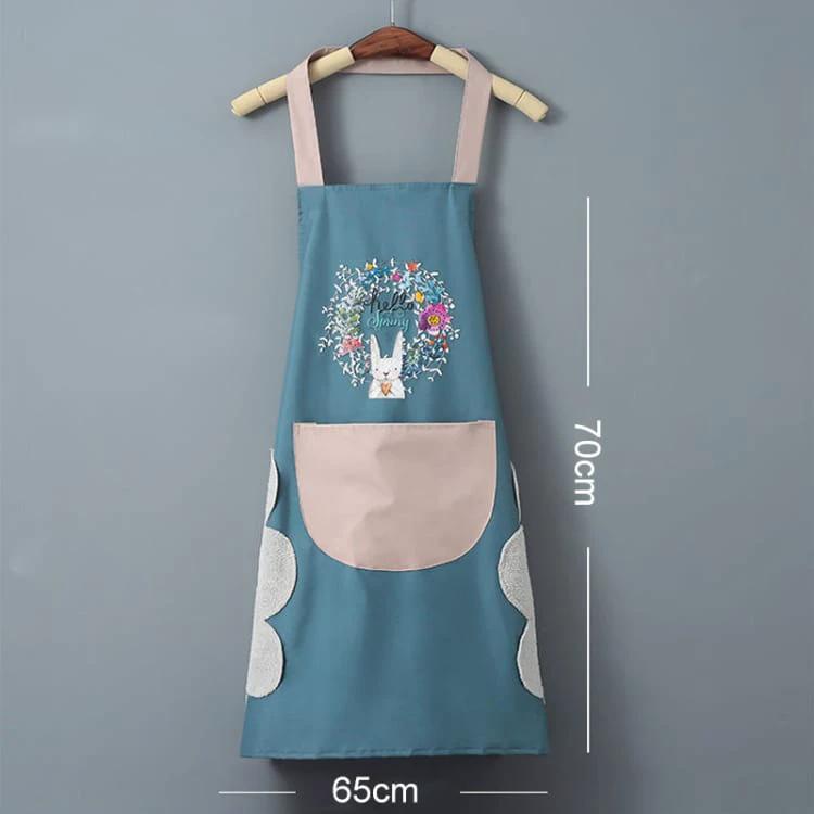 Oil Proof Waterproof Cartoon Apron Sleeveless Kitchen Apron with Waist Wipe for Household Cooking Kitchen Linen Aprons