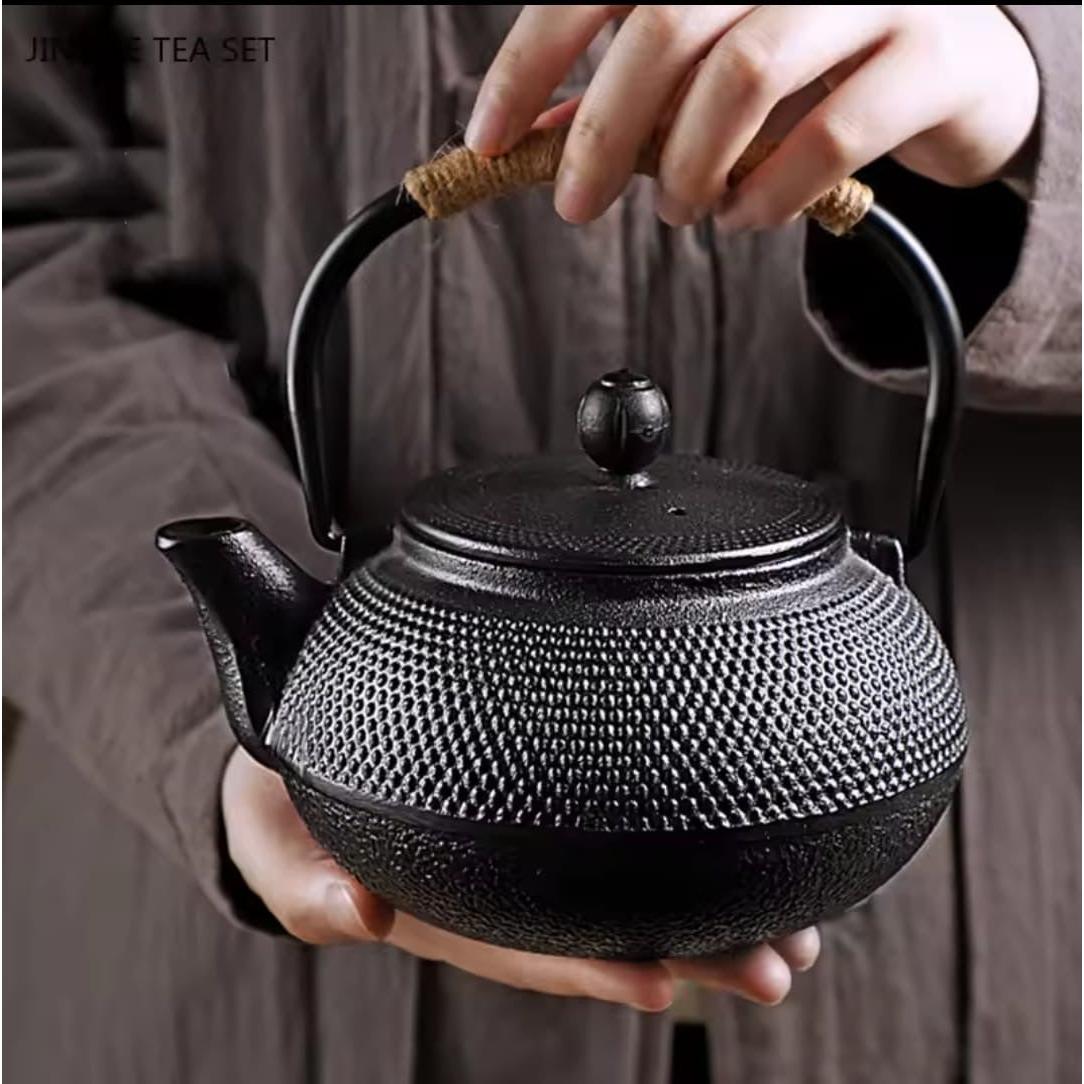 Original Cast Iron Teapot Set – With Infuser, Coaster & Spoon | Heavy Duty & Timeless