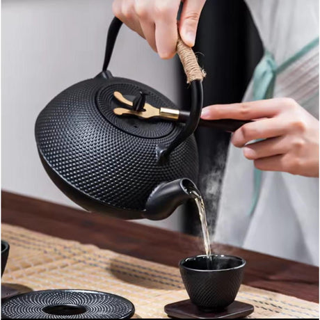 Original Cast Iron Teapot Set – With Infuser, Coaster & Spoon | Heavy Duty & Timeless