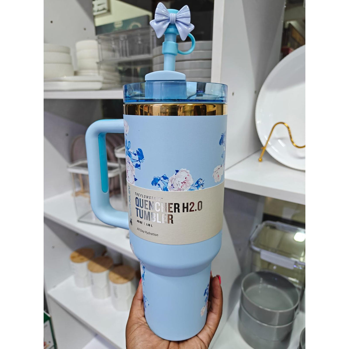 Original Love Shark Stanley Tumbler 1.18L Floral Edition with Straw & Topper