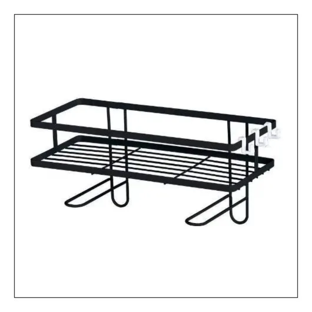 Over the Toilet Storage Rack with Hooks Space Saving Bathroom Organizer