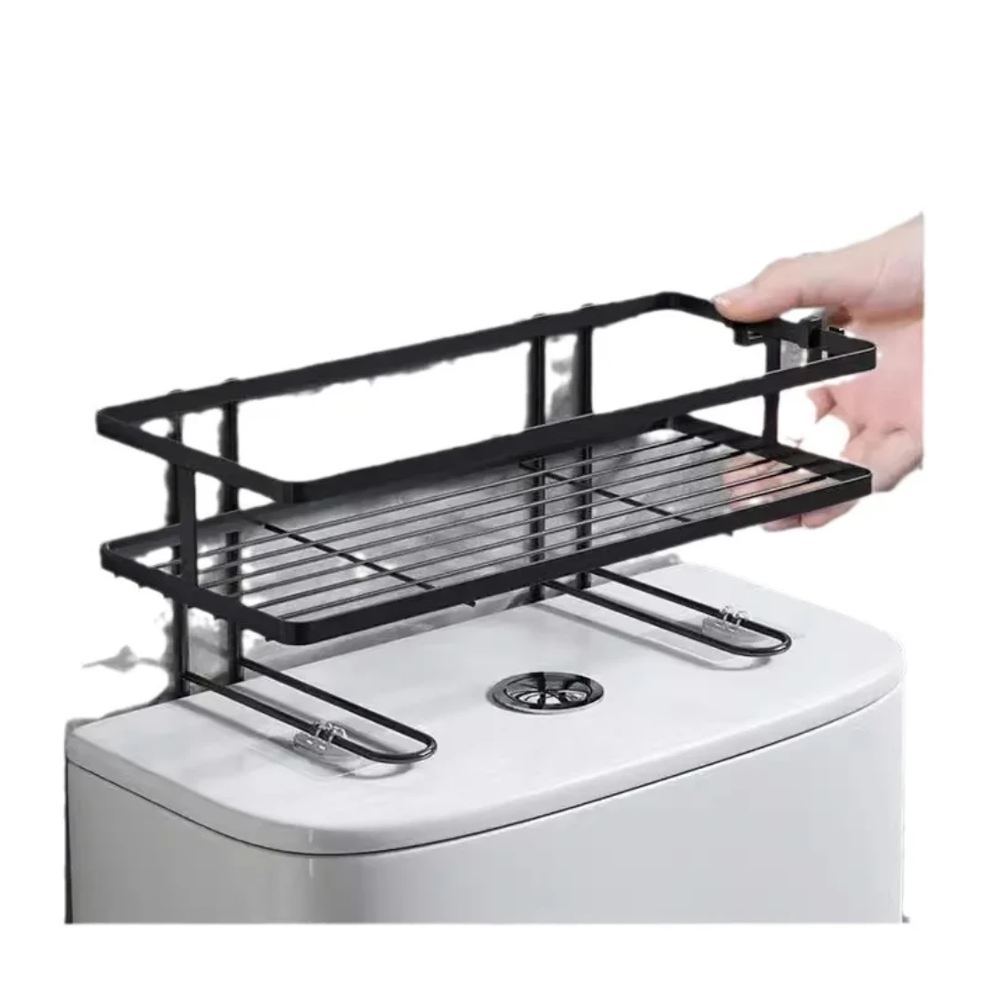 Over the Toilet Storage Rack with Hooks Space Saving Bathroom Organizer Bathroom organiser Over-the-Toilet Caddies