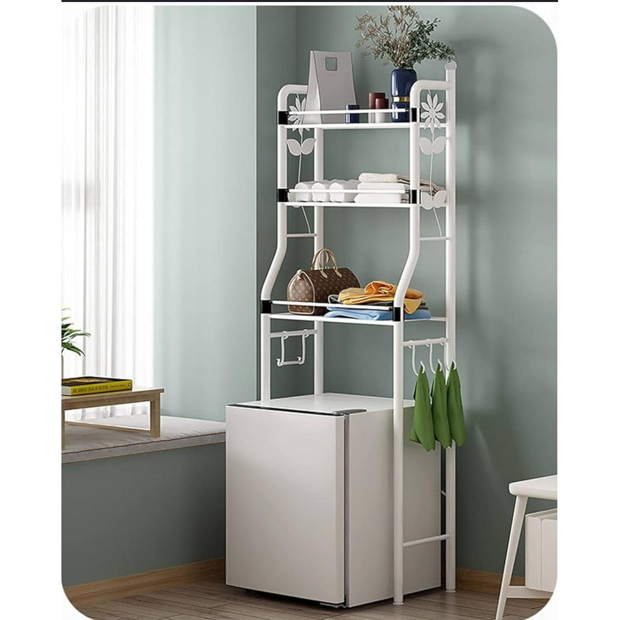 Over the Washing Machine Stand Space Saving Steel Storage Solution