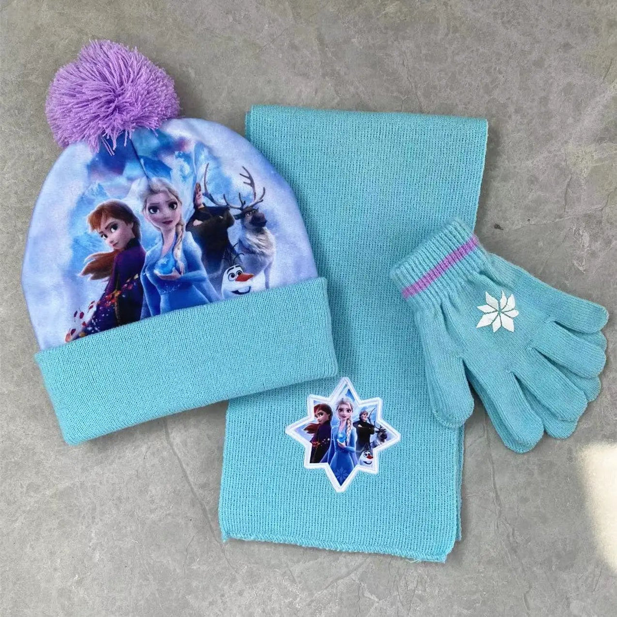 Kids Cartoon Princess Winter Set Baby & Kids Baby & Children's Hats