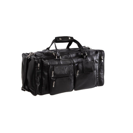 PU Leather Travel Duffel Bag | Black | 60x30x25 cm | Ideal for 2 Week Trips