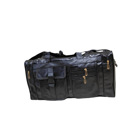 PU Leather Travel Duffel Bag | Black | 60x30x25 cm | Ideal for 2 Week Trips