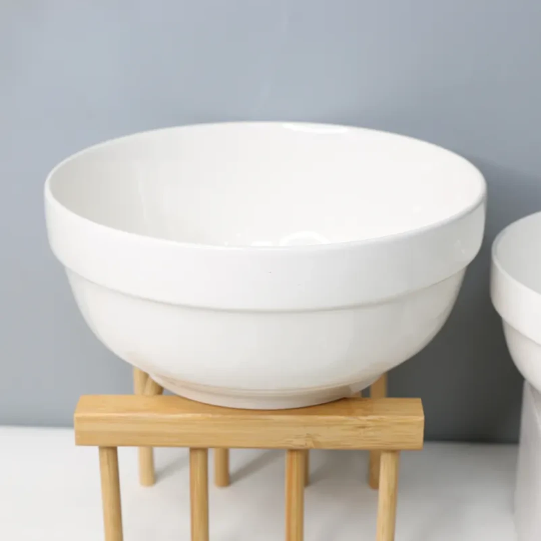 Plain White Ceramic Bowls Set of 6pcs 6inch for Daily Dining and Serving. Bowls