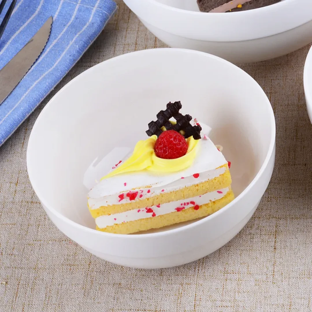 Plain White Ceramic Bowls Set of 6pcs 6inch for Daily Dining and Serving. Bowls