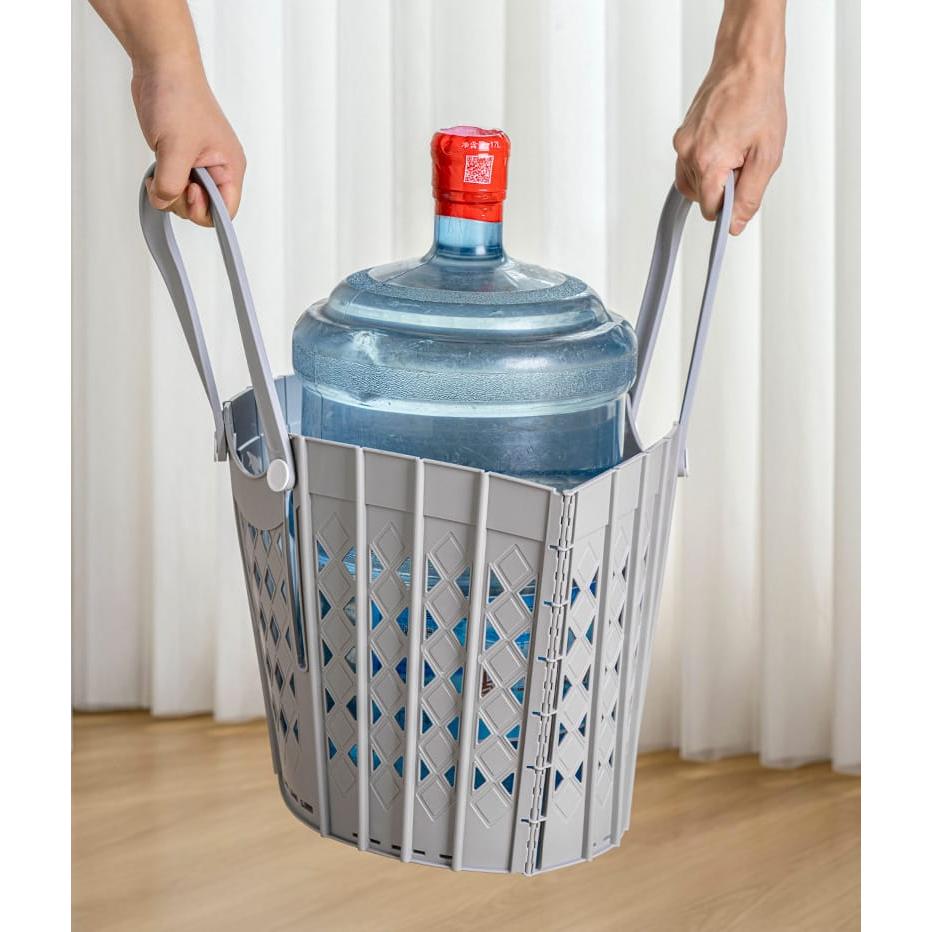 Plastic Handheld Folding Dirty Clothes Basket Portable Clothes Storage Basket For Laundry Room | 48 cm x 29 cm x 29.5 cm | Laundry Room Use