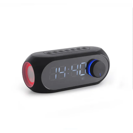 Portable Digital Alarm Clock with Bluetooth Speakers USB Charging Table Clock for Bedroom & Travel