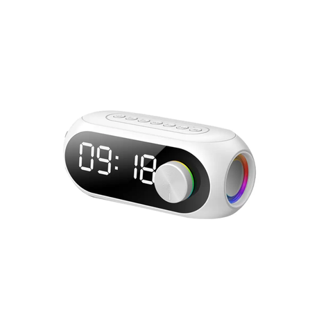 Portable Digital Alarm Clock with Bluetooth Speakers USB Charging Table Clock for Bedroom & Travel