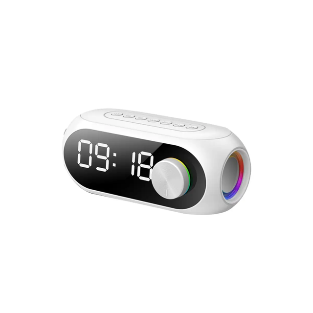 Portable Digital Alarm Clock with Bluetooth Speakers USB Charging Table Clock for Bedroom & Travel