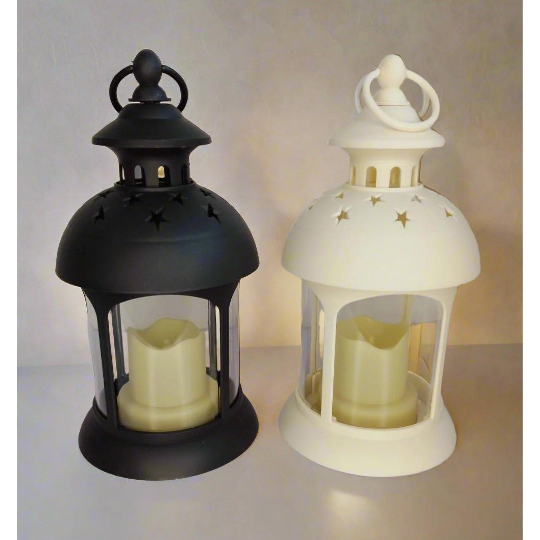 Portable Home Decor LED Lantern | Battery Powered Ambient Light | Black & White Options