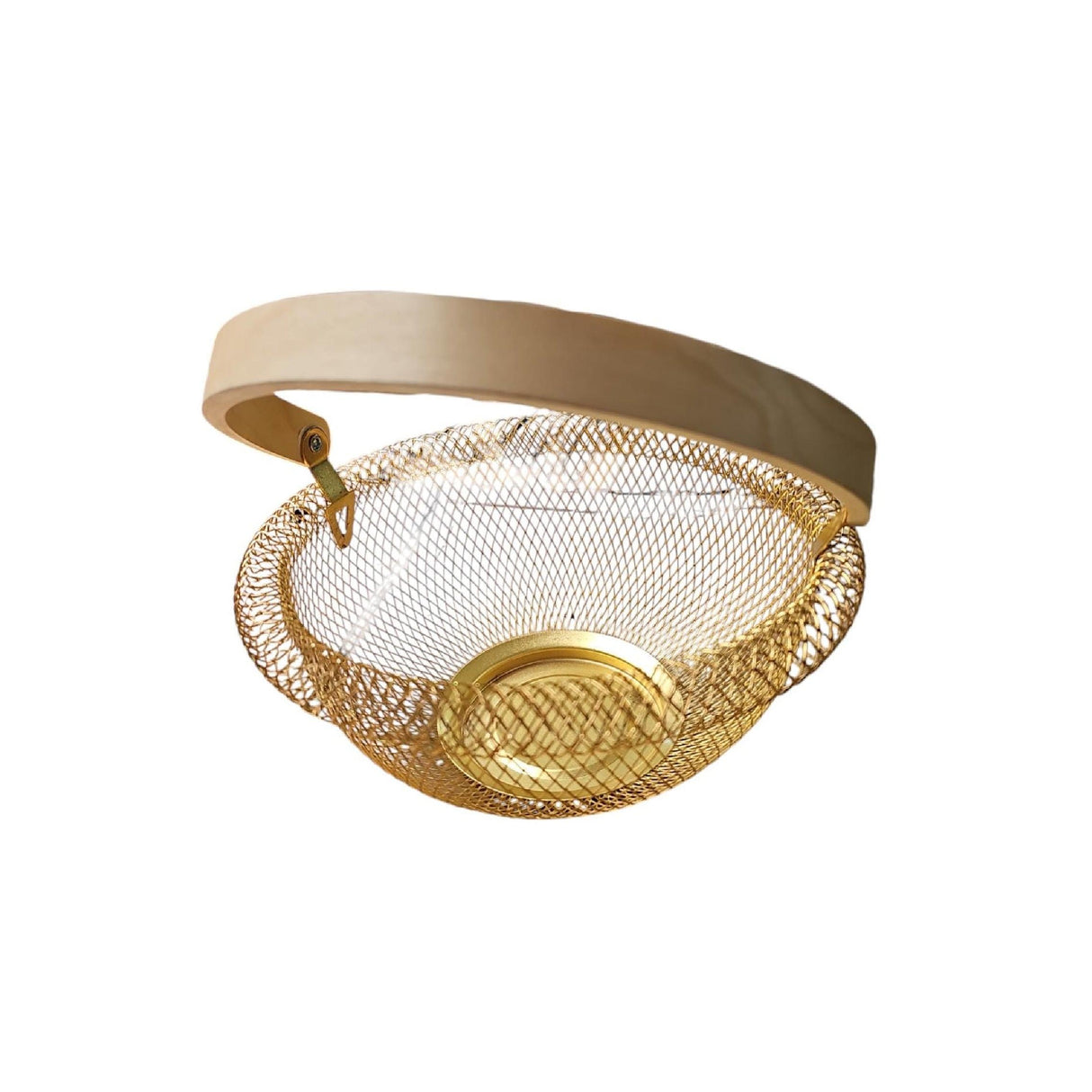 Portable Mesh Fruit Basket Storage Organizer with Wooden Handle | Kitchen | Dining Room | Living Room Home Storage