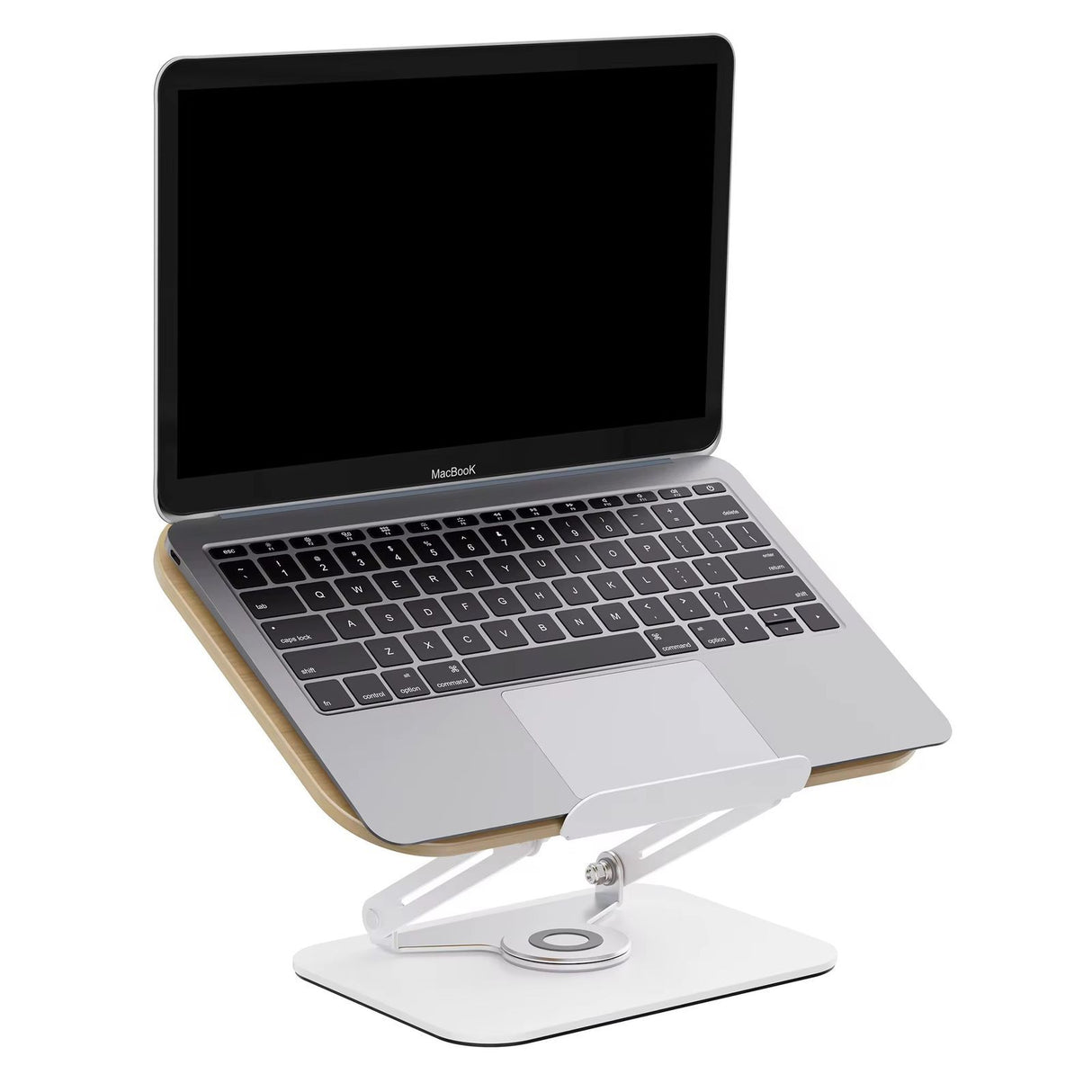 Portable Rotating Laptop and Bookstand – Bamboo and Metal Adjustable Design