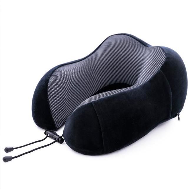 Portable Travel Neck Pillows | 100% Memory Foam Luxury Travel Neck Support Rest Pillow | with Noise Isolating Ear Plugs|Washable Casing | Mobile Phone Pocket