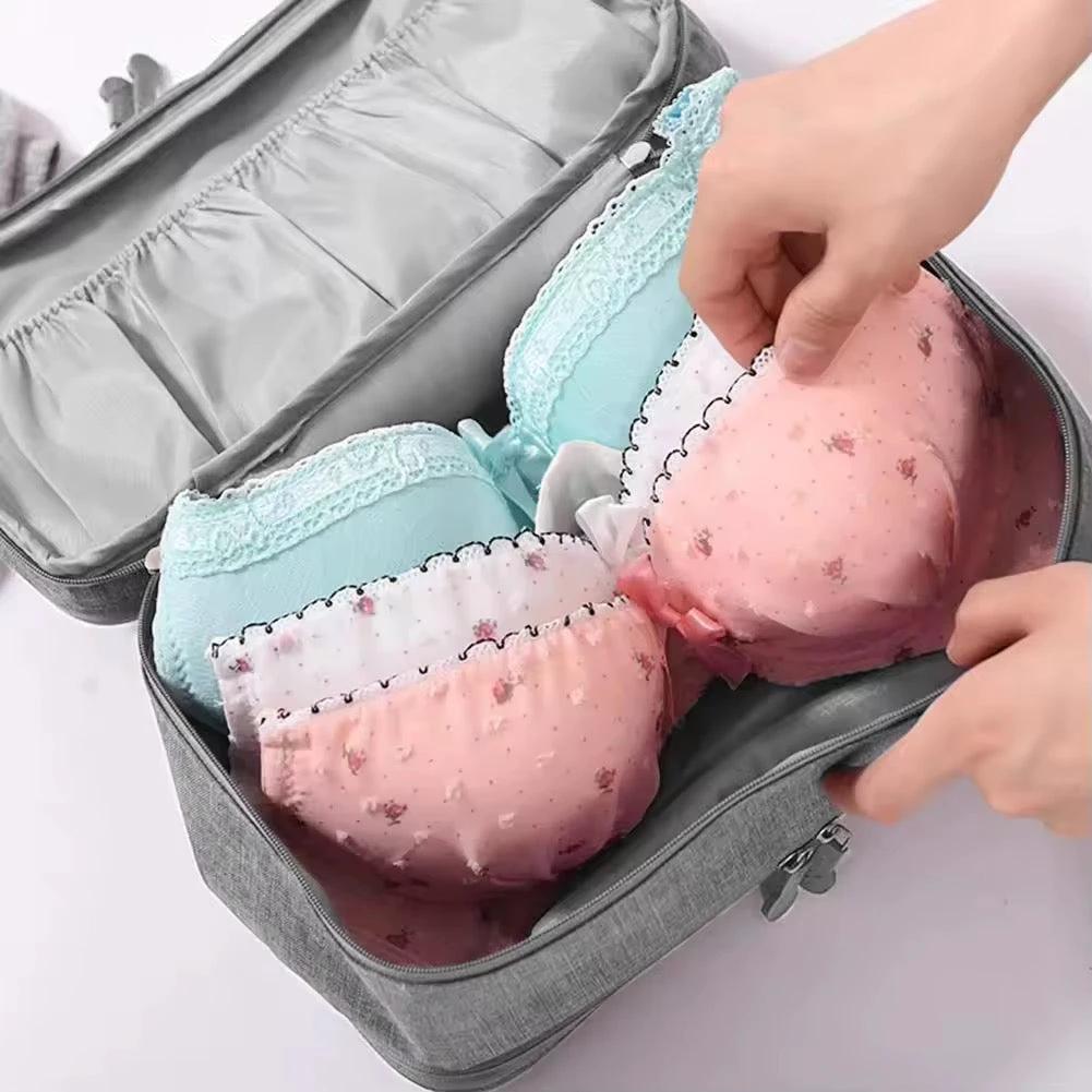 Portable Travel Undergarment Organizer – Multi-Compartment Storage Pouch for Bras, Panties & Toiletries (Large Size) Travel Accessories Travel Pouches