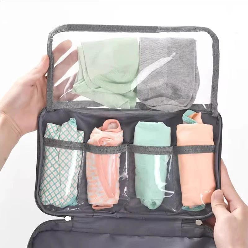 Portable Travel Undergarment Organizer – Multi-Compartment Storage Pouch for Bras, Panties & Toiletries (Large Size) Travel Accessories Travel Pouches