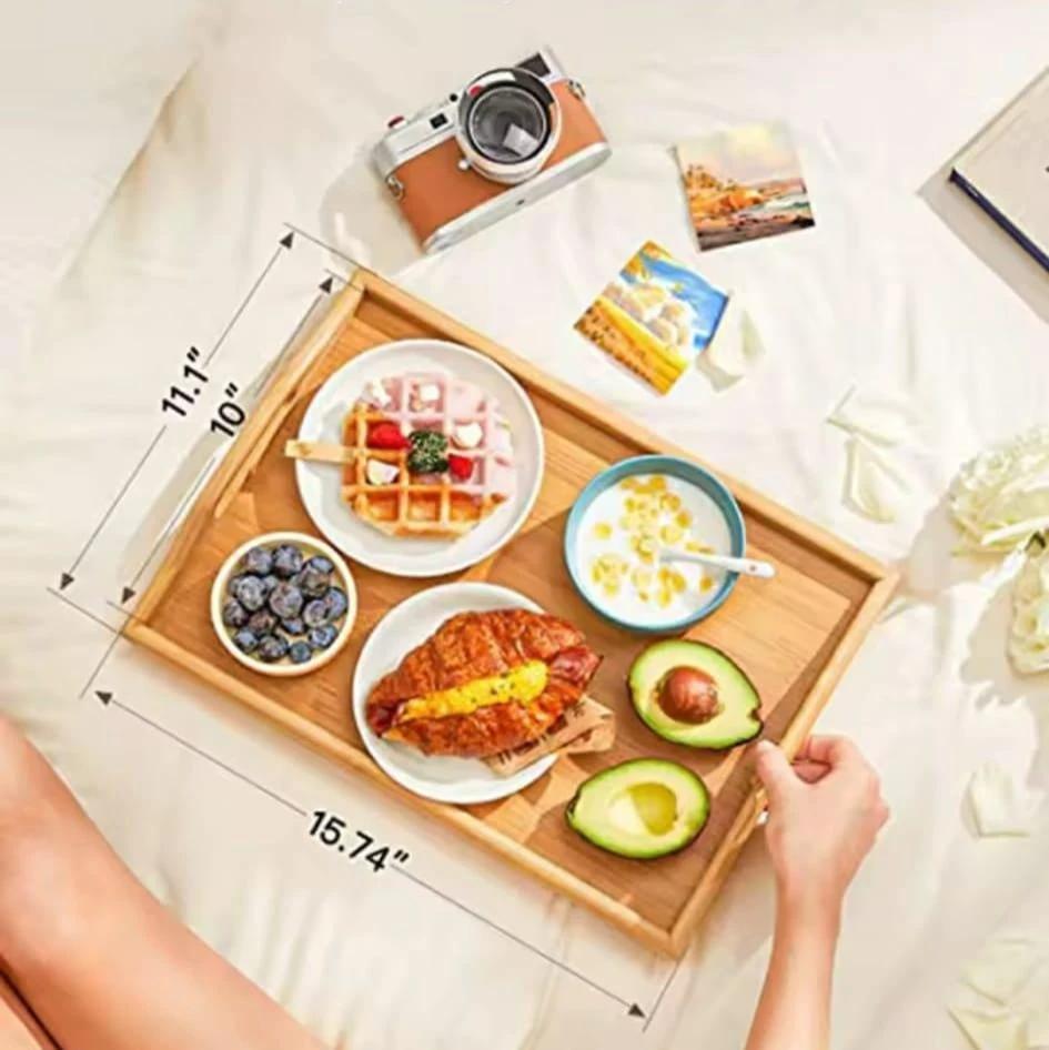 Portable and Foldable Outdoor Wooden Table ideal for Breakfast Serving Folding Tables