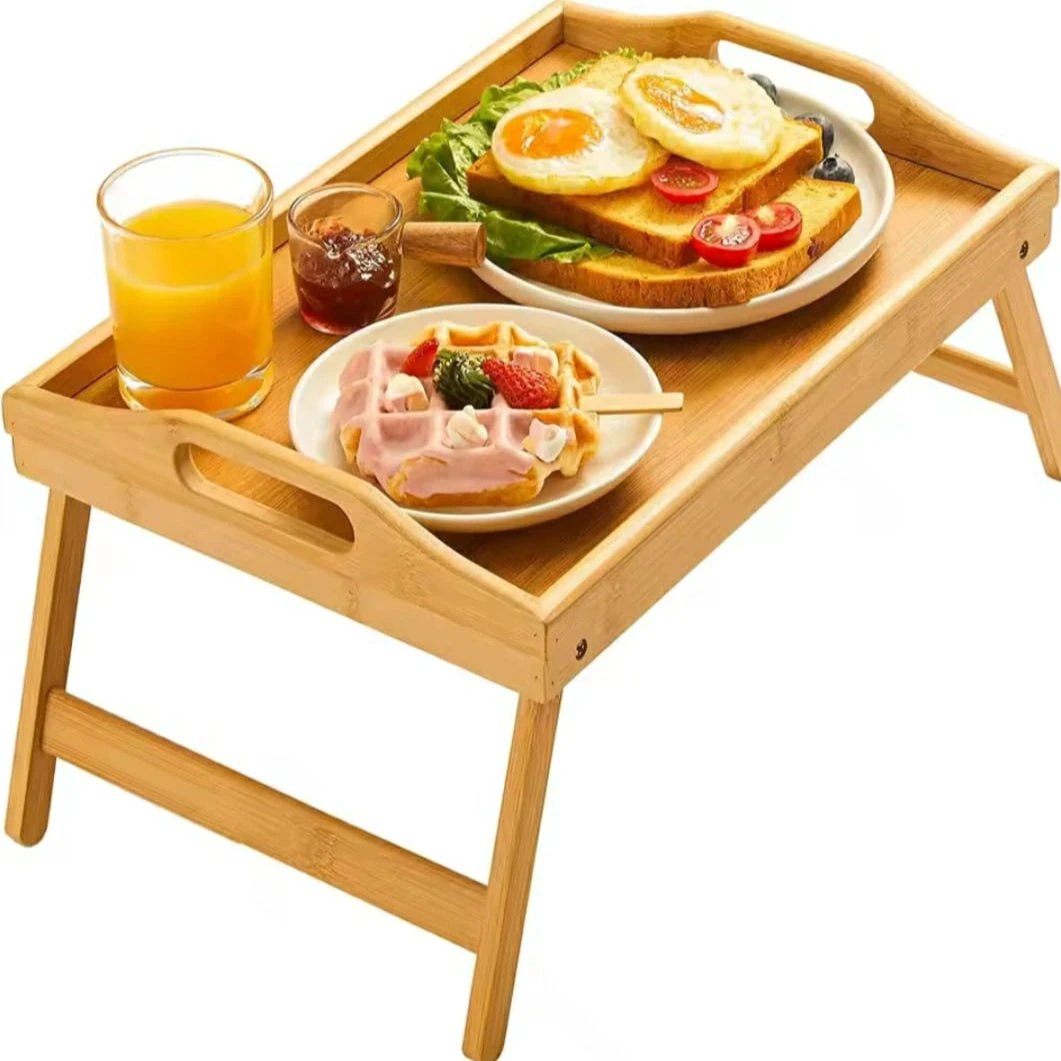 Portable and Foldable Outdoor Wooden Table ideal for Breakfast Serving Folding Tables