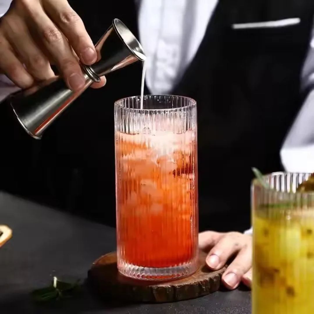 Premium Clear Japanese Style Ribbed Glasses