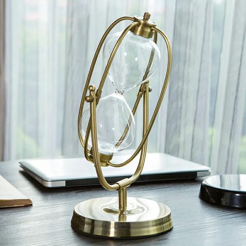 Premium Metal Hourglass Sand Timer Elegant Home & Office Decor
