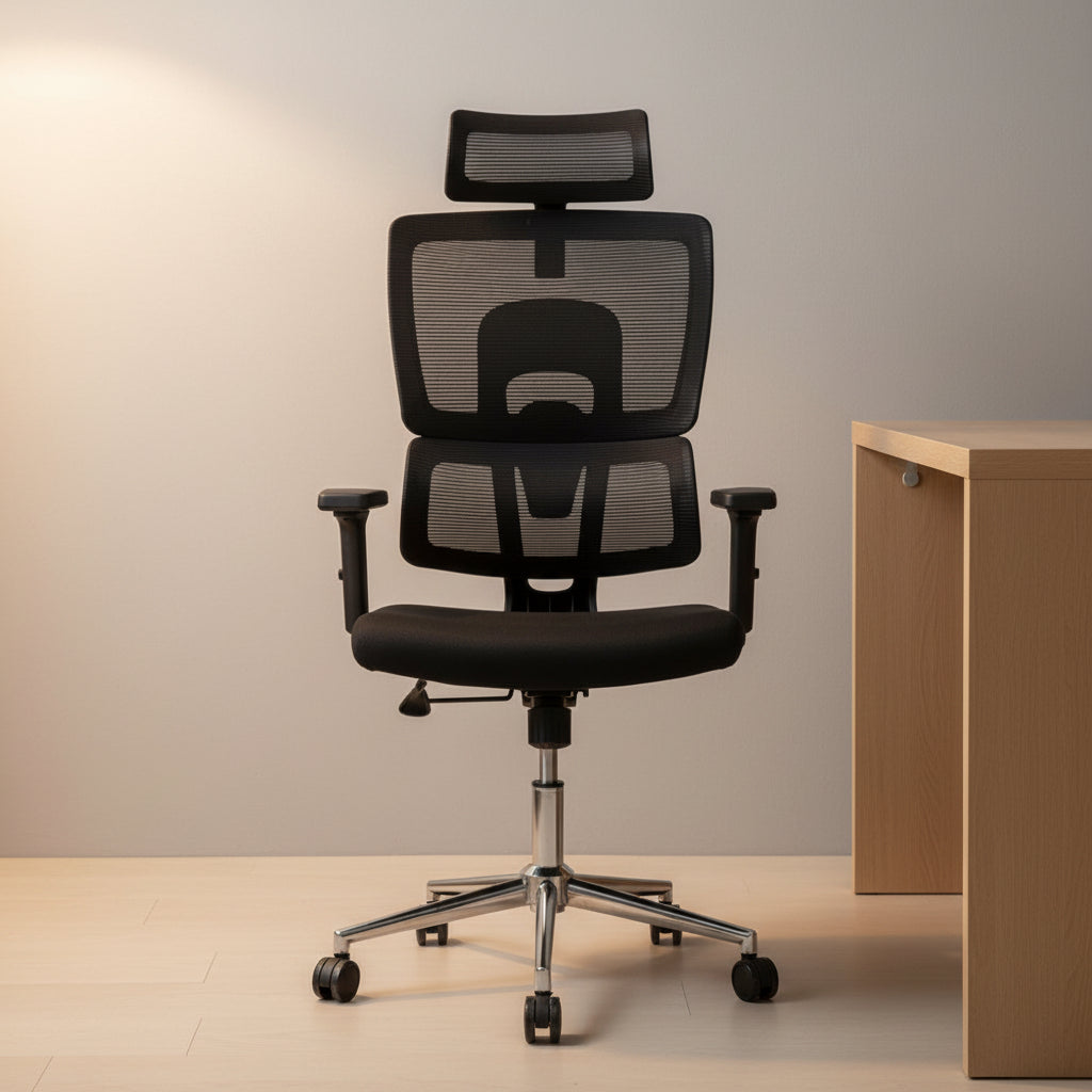 Premium Orthopedic Mesh Office Chair with Double Back Support and Adjustable Headrest Furniture Office Furniture