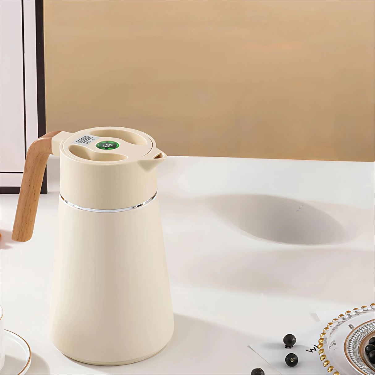 Premium Quality Double Wall Copper Plated Thermal Vacuum Flask with Filter – 1.5L Thermos Thermoses