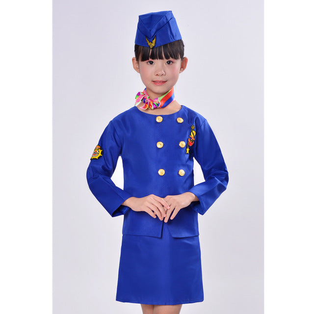 Professional Children’s Air Hostess Cosplay Costume – Flight Attendant Fancy Dress