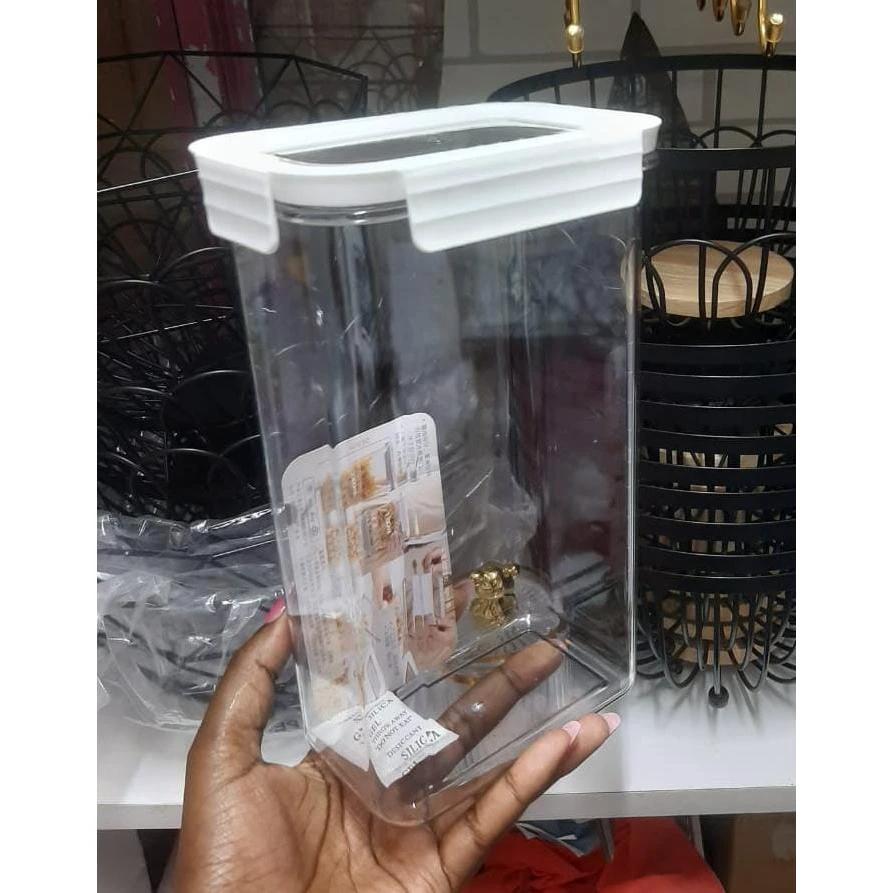 Quality Airtight Stackable Acrylic Cereal Containers | 2300ml, 15x8x24.3cm Storage Containers Food Storage Containers