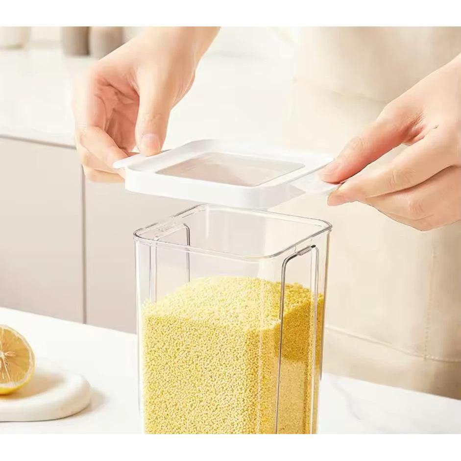 Quality Airtight Stackable Acrylic Cereal Containers | 2300ml, 15x8x24.3cm Storage Containers Food Storage Containers