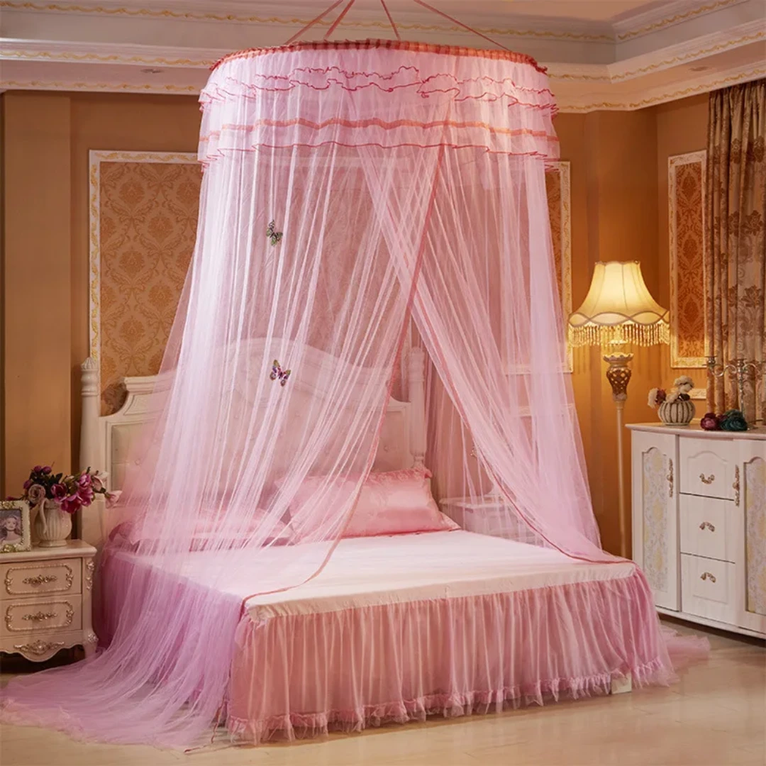 Quality Round Mosquito Nets | Comes with Sticker & Hook, Fits 3/6, 4/6, 5/6 Beds Bedding Bed Canopies