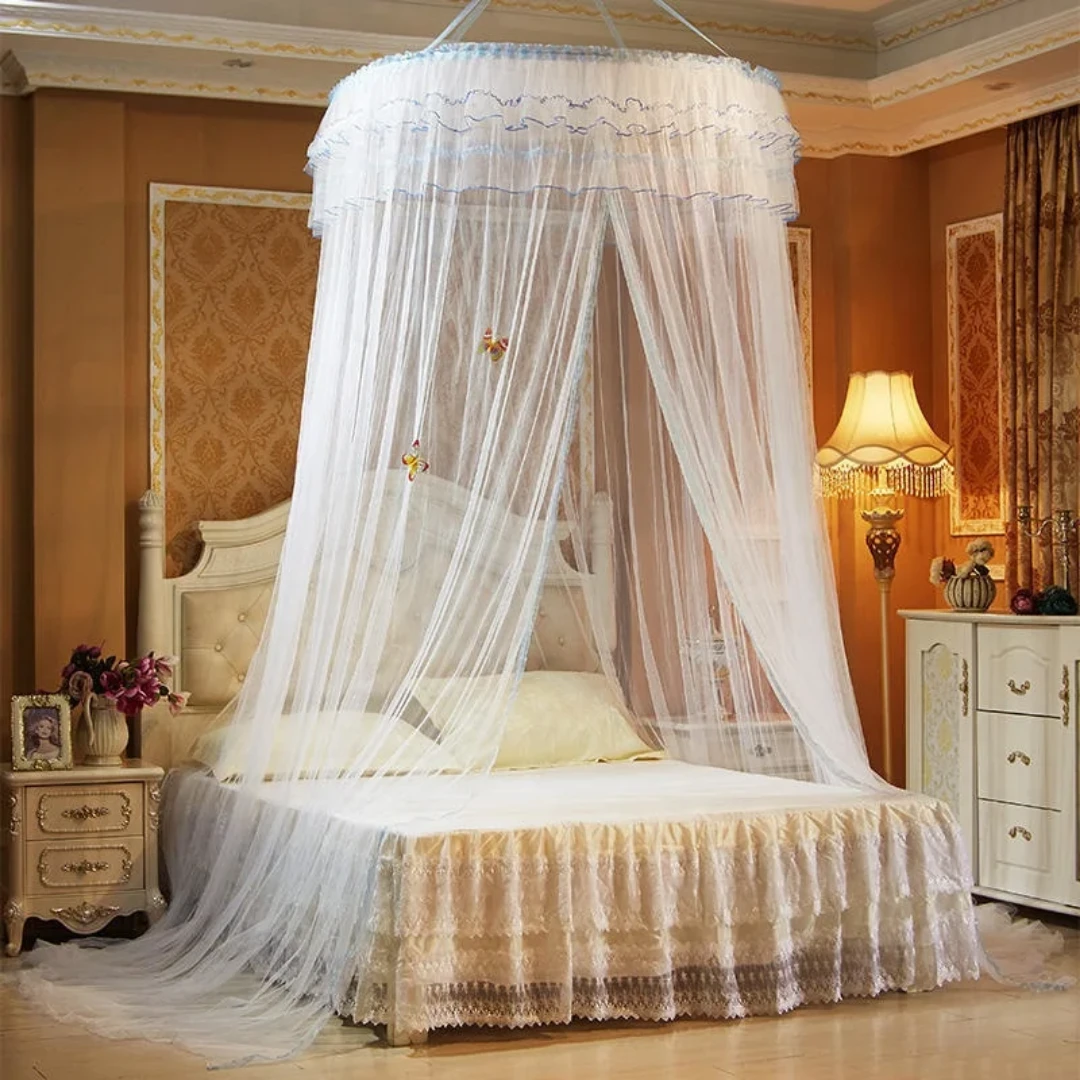 Quality Round Mosquito Nets | Comes with Sticker & Hook, Fits 3/6, 4/6, 5/6 Beds Bedding Bed Canopies