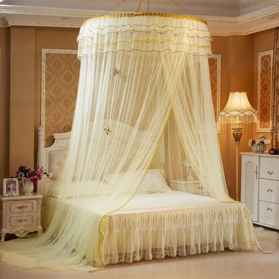 Quality Round Mosquito Nets | Comes with Sticker & Hook, Fits 3/6, 4/6, 5/6 Beds Bedding Bed Canopies
