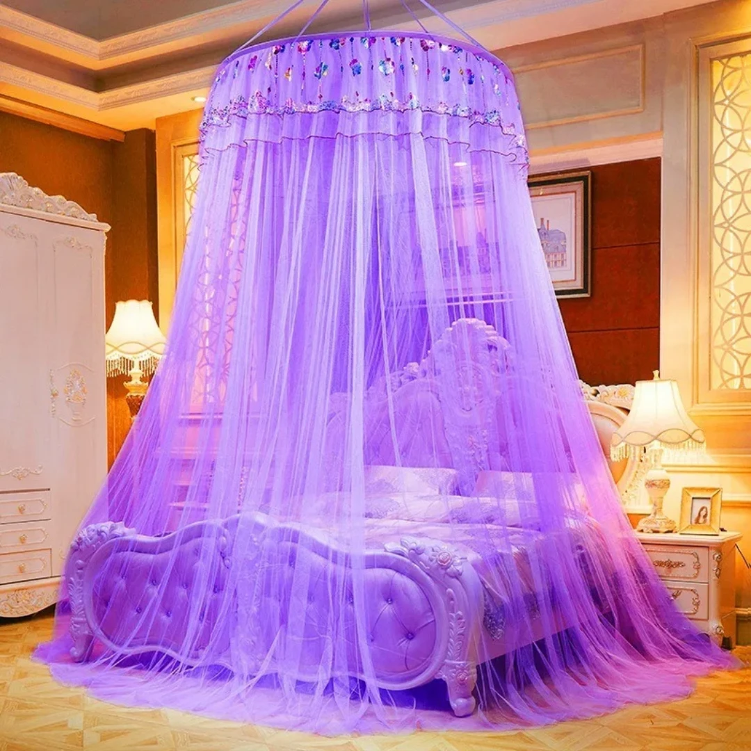 Quality Round Mosquito Nets | Comes with Sticker & Hook, Fits 3/6, 4/6, 5/6 Beds Bedding Bed Canopies