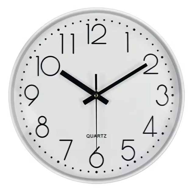 Quartz Wall Clock – 30cm Diameter with Gold Ring