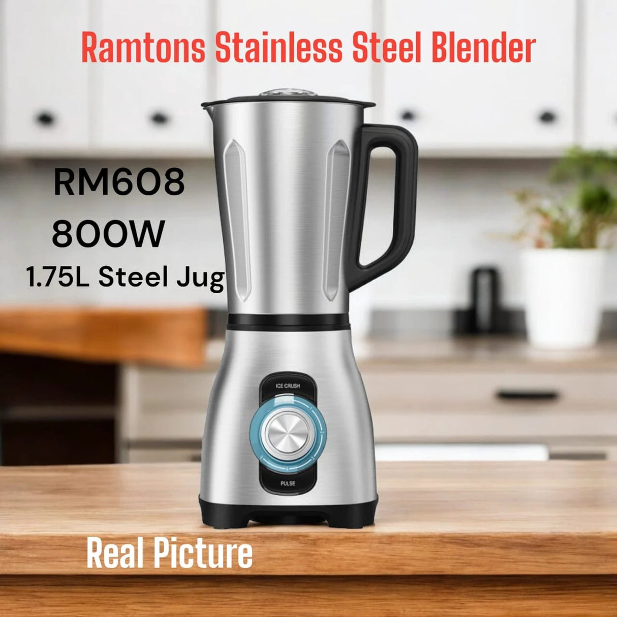 Ramtons RM/608 Stainless Steel Blender 1.75L Capacity 800W Power.