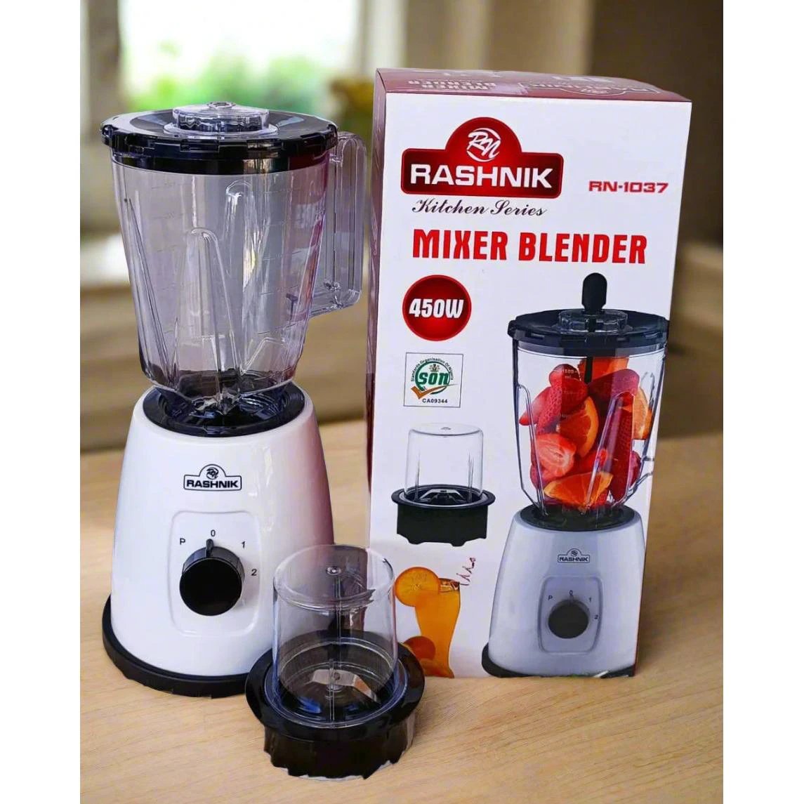 Rashnik 2 in 1 Blender 1500ML 450W Powerful Motor Kitchen Accessories Food Blenders