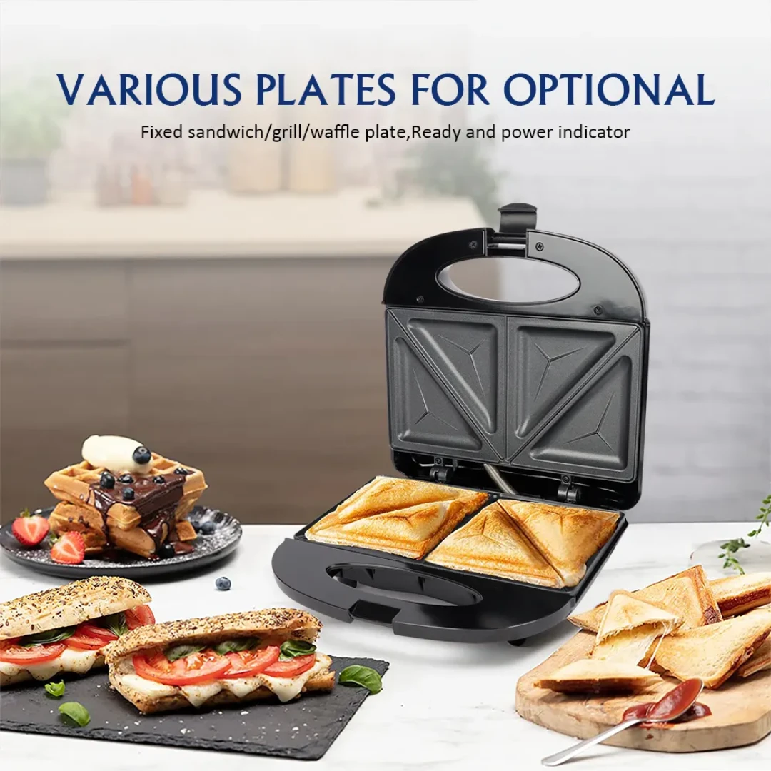 Rashnik RN-1702 Sandwich Maker 2 Slice, Nonstick Plates, Compact & Easy to Use. Sandwich Makers