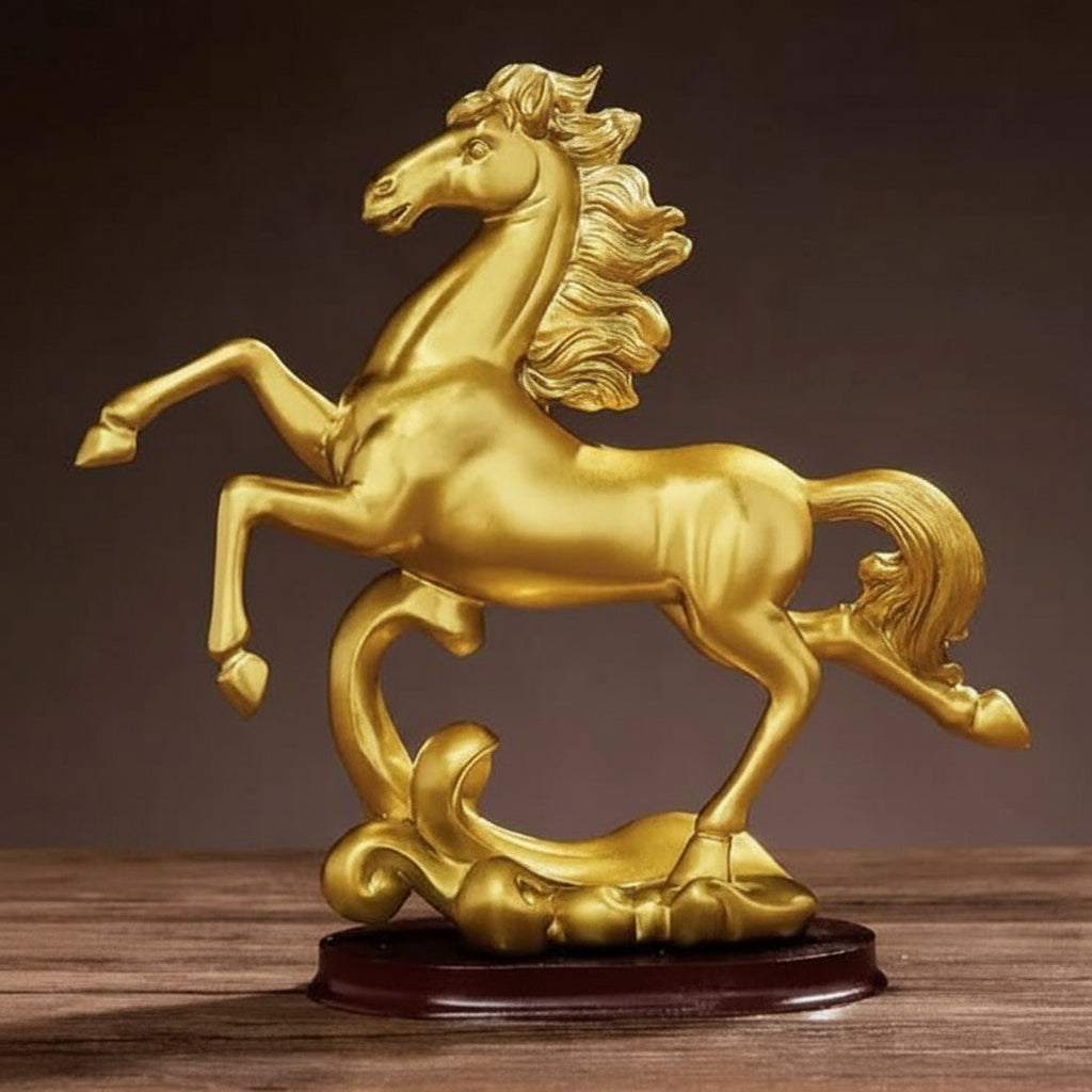 Rearing Horse Gold Decor | Elegant Home Accent - Two Designs Available Living Room Decor Figurines